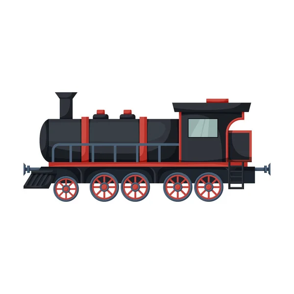 Icono del vector de la locomotora. Icono del vector de la historieta aislado en locomotora de fondo blanco . — Archivo Imágenes Vectoriales