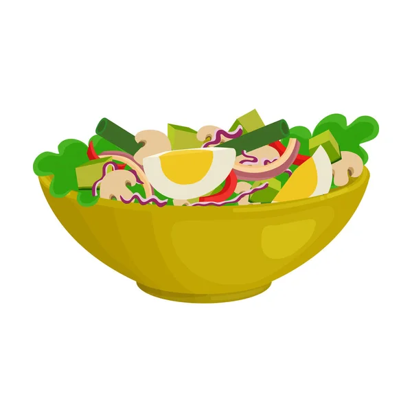Icône vecteur de salade de légumes.Icône vecteur de bande dessinée isolée sur fond blanc salade de légumes . — Image vectorielle