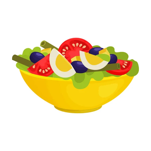Vegetable salad vector icon.Cartoon vector icon isolated on white background vegetable salad. — Stock Vector