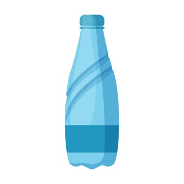 Plastik şişe vektör simgesi. Çizgi film vektör simgesi beyaz arka plan plastik şişesinde izole edilmiş..