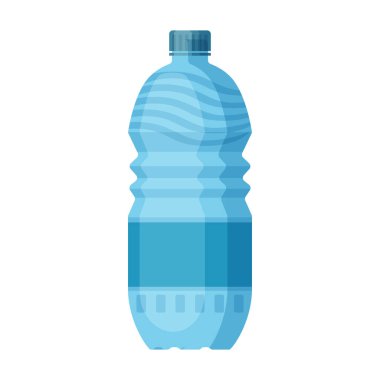 Plastik şişe vektör simgesi. Çizgi film vektör simgesi beyaz arka plan plastik şişesinde izole edilmiş..