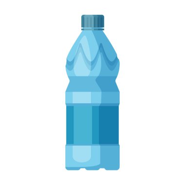 Plastik şişe vektör simgesi. Çizgi film vektör simgesi beyaz arka plan plastik şişesinde izole edilmiş..