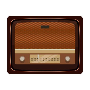 Radyo vektör simgesi. Çizgi film vektör simgesi beyaz arkaplan radyosunda izole edildi.