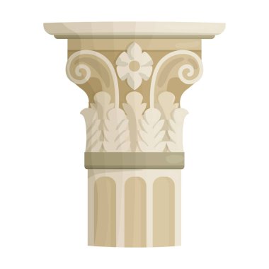 Sütun vektör simgesi. Beyaz arkaplan sütunu üzerinde izole edilmiş çizgi film vektör simgesi.