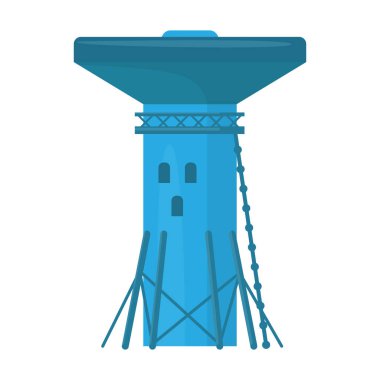 Su kulesi vektör simgesi. Karikatür vektör simgesi beyaz arka plan su kulesinde izole edildi..