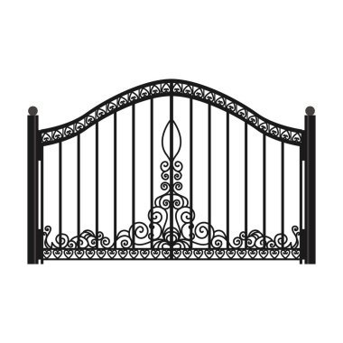 Çit kapısı vektör simgesi. Çizgi film vektör simgesi beyaz arka plan çit kapısında izole edildi.