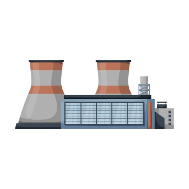 Fabrika inşa vektör simgesi. Çizgi film vektör simgesi beyaz arka plan fabrika binasında izole edildi.