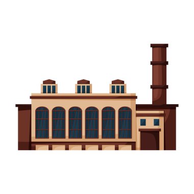 Fabrika inşa vektör simgesi. Çizgi film vektör simgesi beyaz arka plan fabrika binasında izole edildi.
