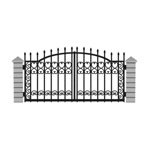 フェンスのゲートベクトルのアイコン白い背景フェンスのゲートに隔離された漫画のベクトルのアイコン. — ストックベクタ