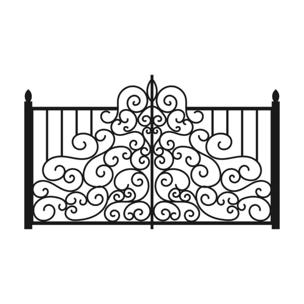 Ikona wektora bramy ogrodzenia.Ikona wektora kreskówek izolowane na białym tle bramy ogrodzenia. — Wektor stockowy