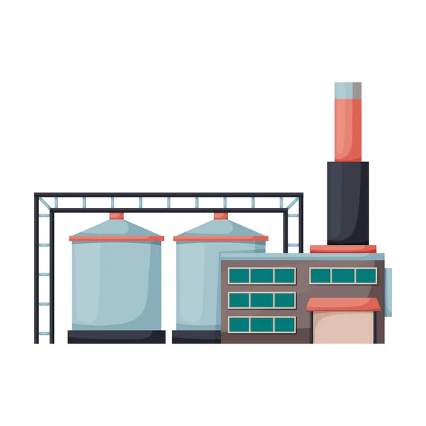 Factory building vector icon.Cartoon vector icon isolated on white background factory building. — Stock Vector