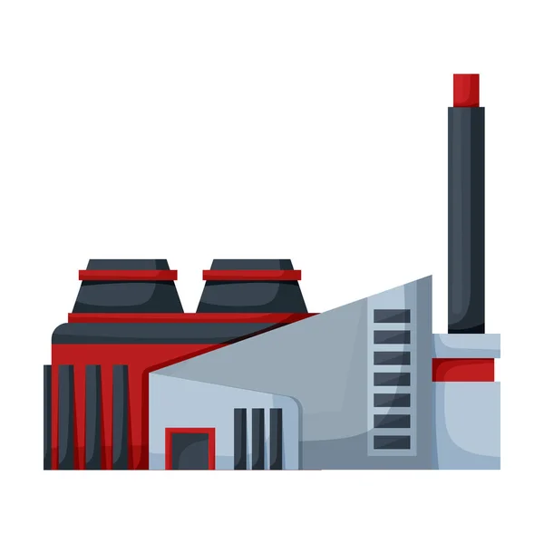 Иконка вектора здания фабрики. Иконка вектора карикатуры изолирована на белом фоне здания фабрики . — стоковый вектор