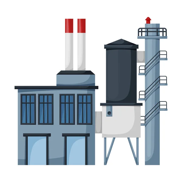 Icône vectorielle de bâtiment d'usine. Icône vectorielle de bande dessinée isolée sur le bâtiment d'usine de fond blanc . — Image vectorielle