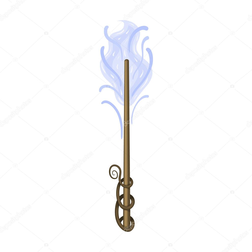 Magic wand vector icon.Cartoon vector logo isolated on white background magic wand.