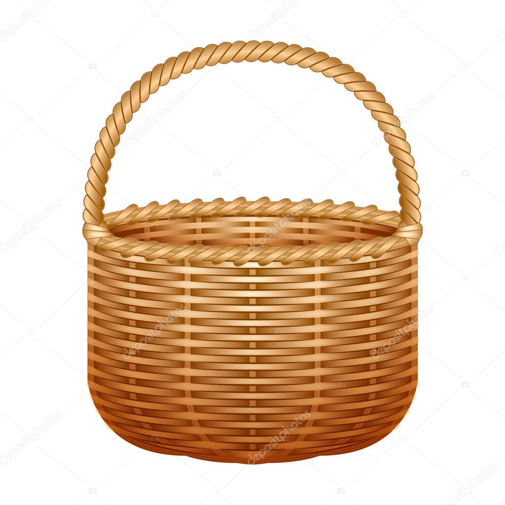 Basket vector icon. Realistic vector logo isolated on white background basket.