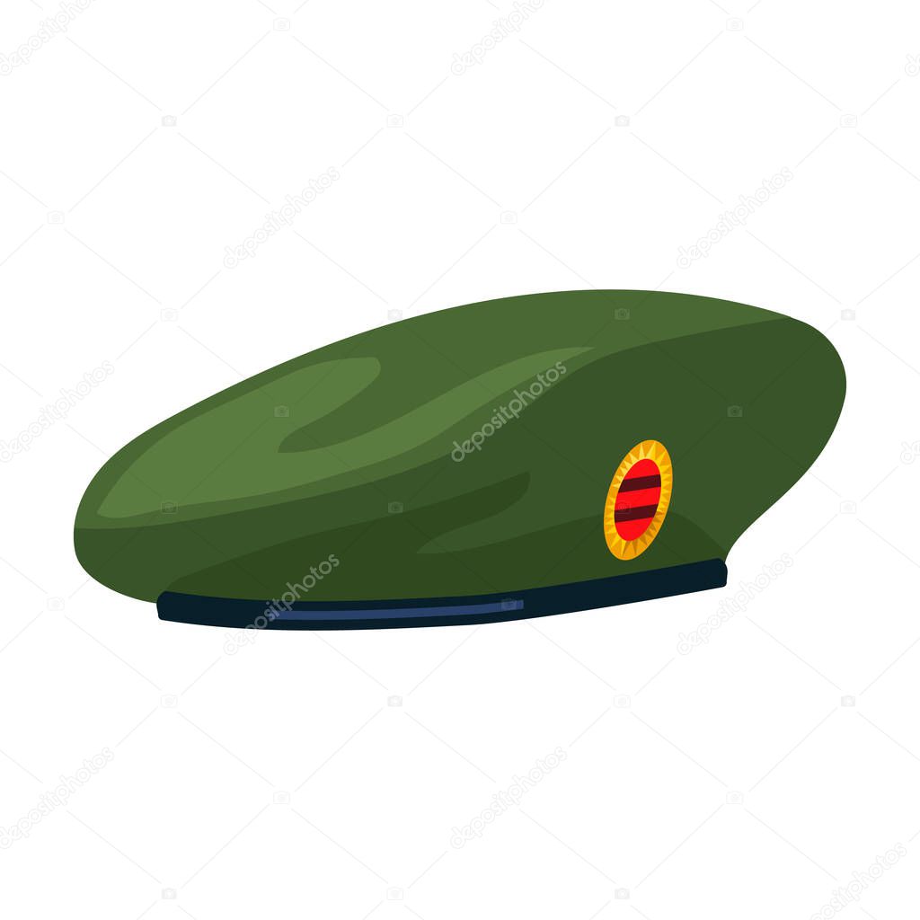 Military beret vector icon.Cartoon vector icon isolated on white background military beret.