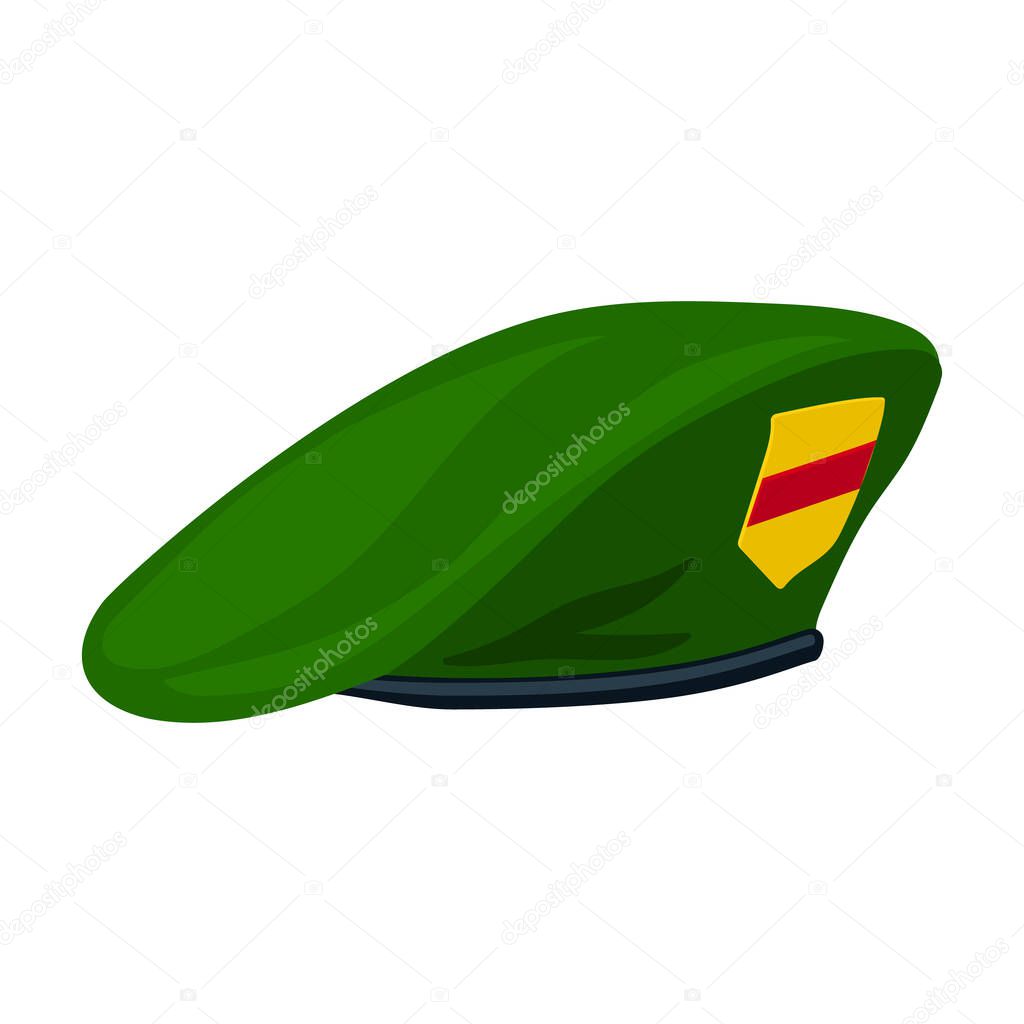 Military beret vector icon.Cartoon vector icon isolated on white background military beret.