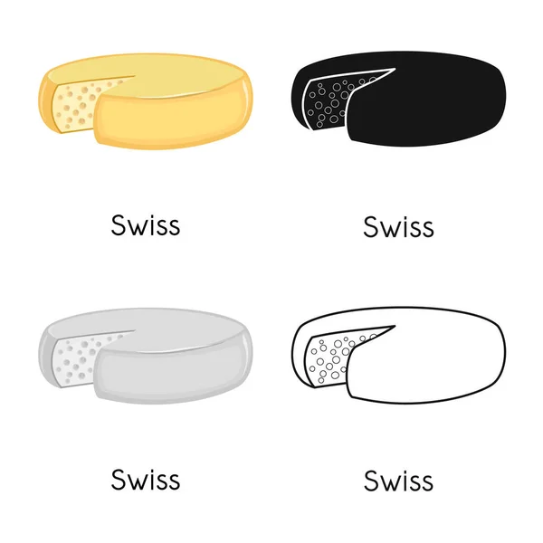 Vektor illustration av ostar och schweiziska ikonen. Webb inslag av ostar och block stock symbol för webben. — Stock vektor