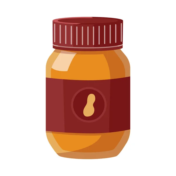 Izolovaný objekt s ikonou sklenice a arašídu. Kolekce jar a másla symbol zásob pro web. — Stockový vektor