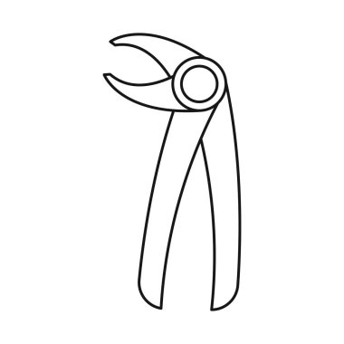 Kerpeten ve alet işaretinin vektör çizimi. Kerpeten ve çelik stok vektör illüstrasyonunun grafiği.