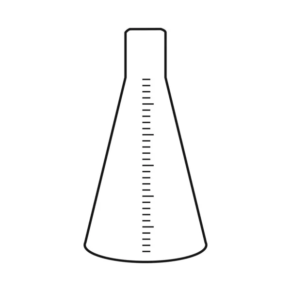 Isoliertes Objekt mit Fläschchen und Laborsymbol. Grafik des Kolbens und des Teststocksymbols für das Web. — Stockvektor