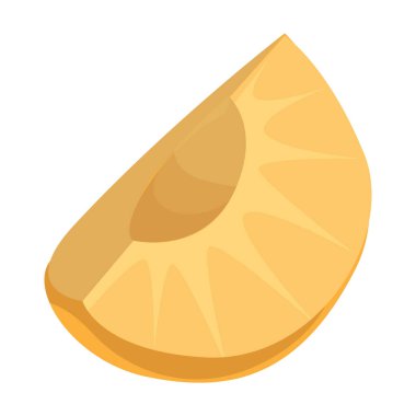 Kayısı vektörü simgesi. Karikatür vektör simgesi beyaz arkaplan kayısı parçasında izole edilmiş..