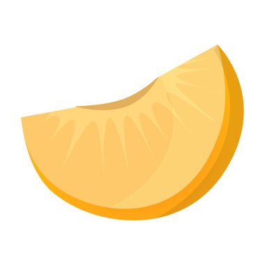 Kayısı vektörü simgesi. Karikatür vektör simgesi beyaz arkaplan kayısı parçasında izole edilmiş..