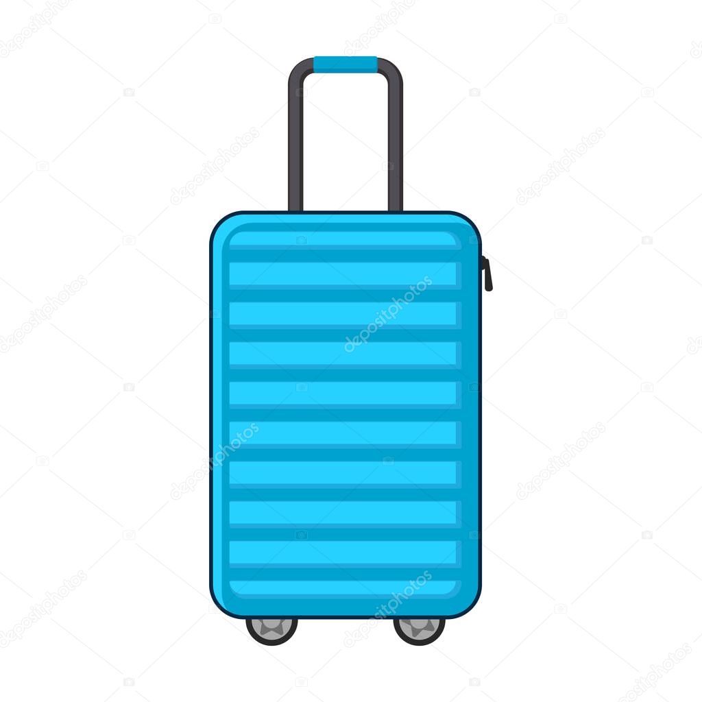 Suitcase vector icon.Cartoon vector icon isolated on white background suitcase.