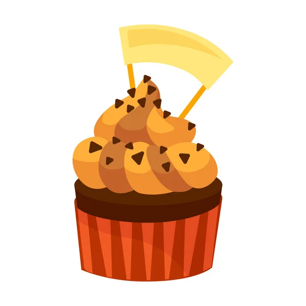 Cupcake vector icon.Cartoon vector pictogram geïsoleerd op witte achtergrond cupcake. — Stockvector