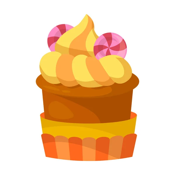 큐 케이크 벡터 icon.Cartoon vector icon 은 흰색 배경 컵 케익에 분리되어 있다.. — 스톡 벡터