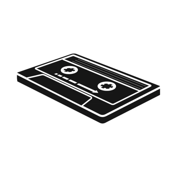 Oggetto isolato di cassetta e simbolo audio. Illustrazione grafica di cassette e nastri vettoriali . — Vettoriale Stock