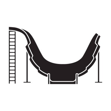 Su kaydırağı vektör simgesi. Siyah vektör simgesi beyaz arkaplan su kaydırağında izole edildi .