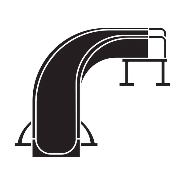 Icona vettoriale dello scorrevole dell'acqua. Icona vettoriale nera isolata sullo scorrevole bianco dell'acqua dello sfondo  . — Vettoriale Stock