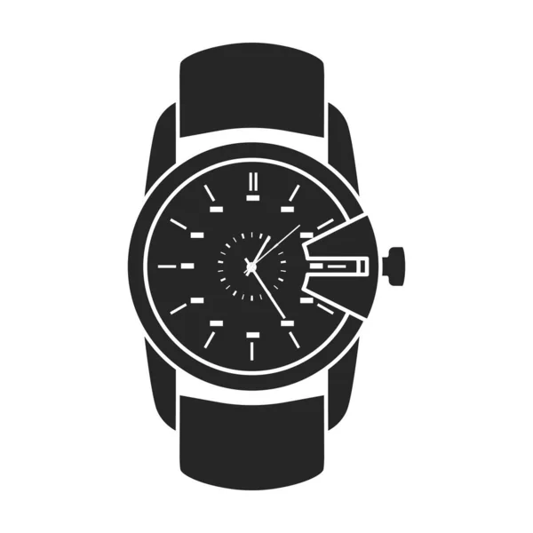 Horloge pols vector icon.Black vector pictogram geïsoleerd op witte achtergrond horloge pols. — Stockvector