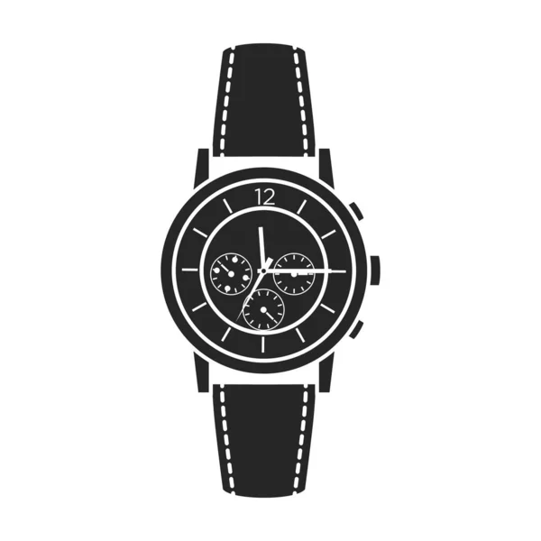 Horloge pols vector icon.Black vector pictogram geïsoleerd op witte achtergrond horloge pols. — Stockvector