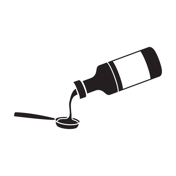 Fles siroop vector icon.Black vector icoon geïsoleerd op witte achtergrond fles siroop . — Stockvector