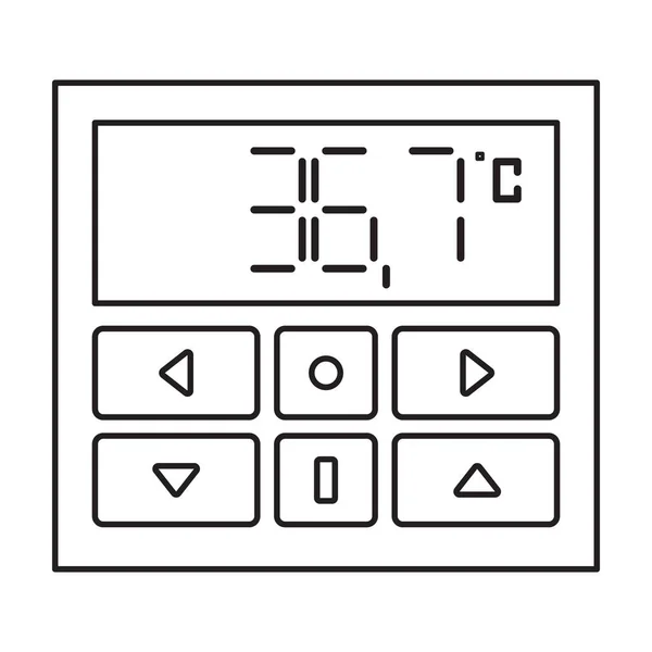 Exibição do ícone do vetor do termômetro icon.Outline vetor isolado na exibição de fundo branco do termômetro  . — Vetor de Stock