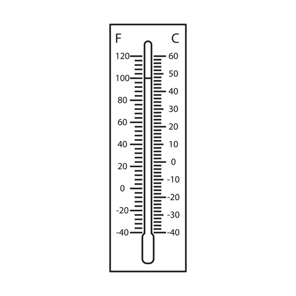 Thermometervektorsymbol. Umrissvektorsymbol isoliert auf weißem Hintergrund Thermometer. — Stockvektor