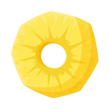 Dilim ve ananas sembolünün vektör tasarımı. Stok için dilim ve yuvarlak vektör simgesinin grafiği.