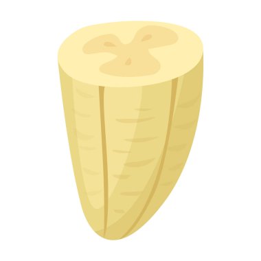 Parça muz vektör simgesi. Çizgi film vektör simgesi beyaz arkaplan parçasında izole edilmiş muz.