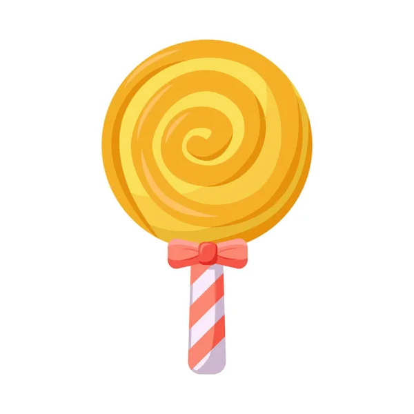 Vektor ilustrasi lolipop dan logo spiral. Elemen web dari lollipop dan ikon vektor kuning untuk stok. - Stok Vektor