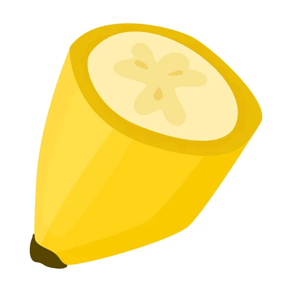 Stück Banane Vektor icon.Cartoon Vektor Symbol isoliert auf weißem Hintergrund Stück Banane. — Stockvektor