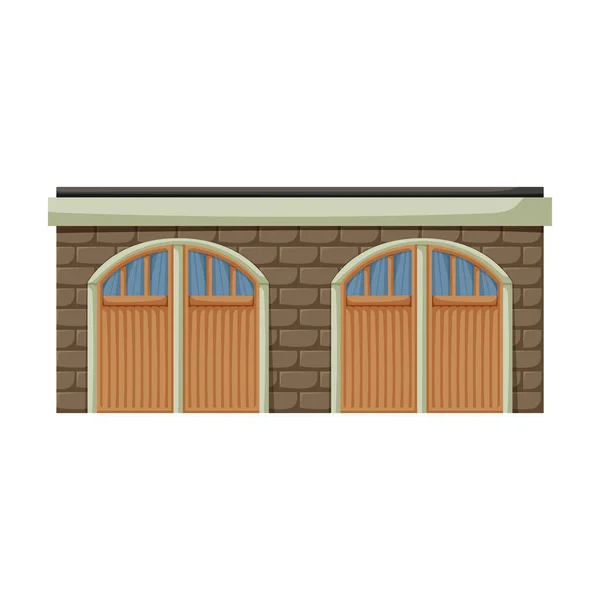 Garage des Gebäudevektors icon.Cartoon-Vektor-Symbol isoliert auf weißem Hintergrund Garage des Gebäudes. — Stockvektor