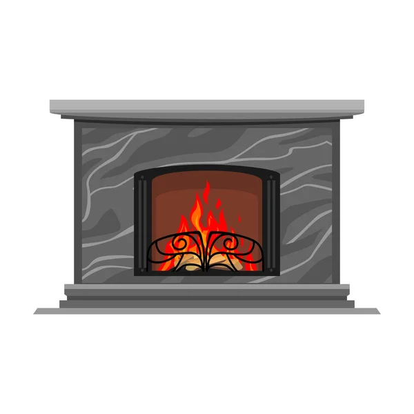 Fireplace vector icon.Cartoon vector icon isolated on white background fireplace. — Stock Vector