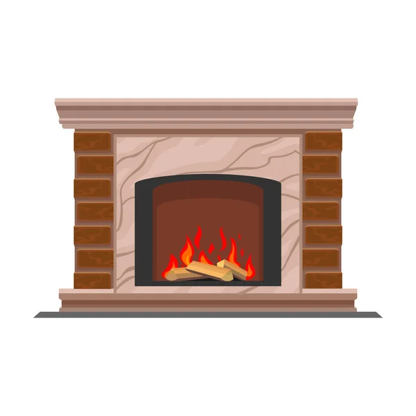 Fireplace vector icon.Cartoon vector icon isolated on white background fireplace. — Stock Vector