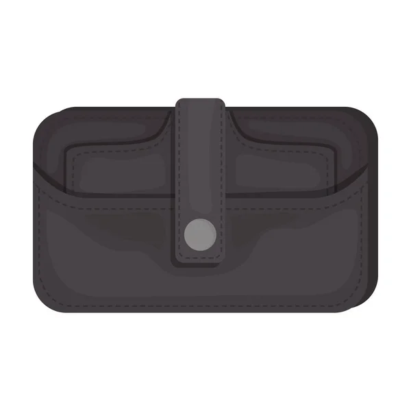 Cartera de cuero vector icon.Cartoon icono del vector aislado en la cartera de cuero de fondo blanco . — Vector de stock