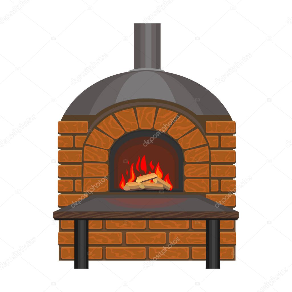 Fireplace vector icon.Cartoon vector icon isolated on white background fireplace.