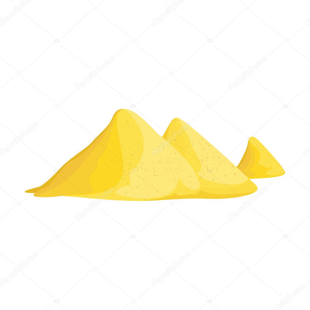 Pile of sand vector icon.Cartoon vector logo isolated on white background pile of sand.