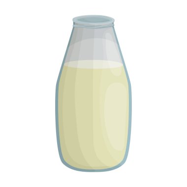 Soya sütü vektör simgesi. Beyaz arkaplan soya sütünde izole edilmiş çizgi film vektör simgesi..