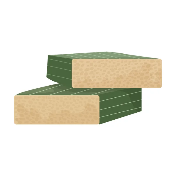 Icono de vector de tofu de queso. Icono de vector de dibujos animados aislado en tofu de queso de fondo blanco . — Vector de stock